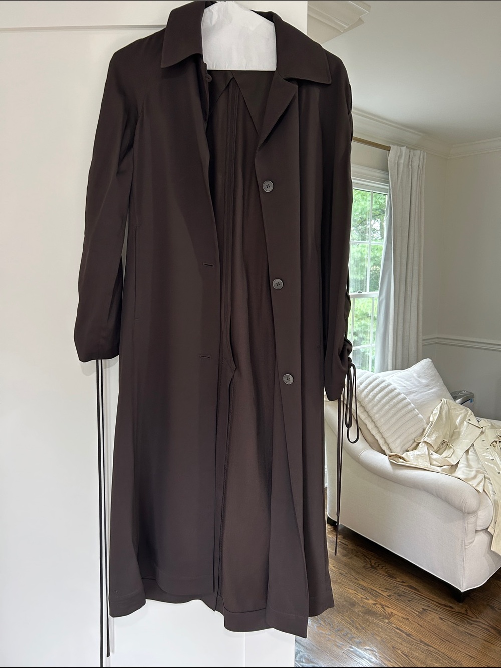 & Other Stories Dark Brown Long Trench Coat